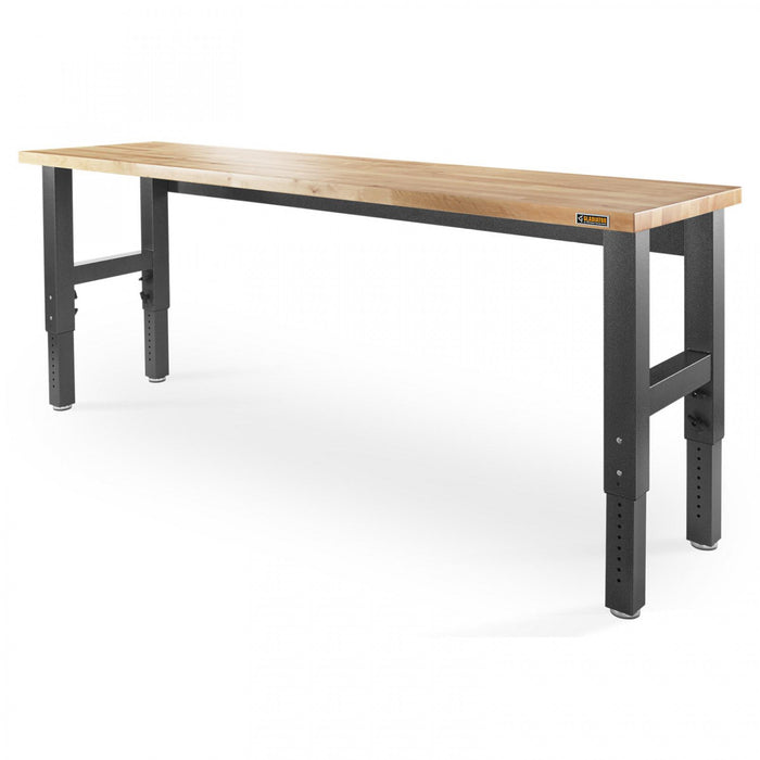 Gladiator 8' Adjustable Height Hardwood Workbench - Hammered Granite