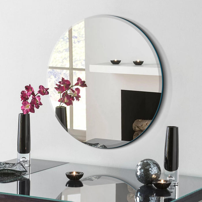 Arcus 36\" X 36\" Round Frameless Beveled Edge Mirror