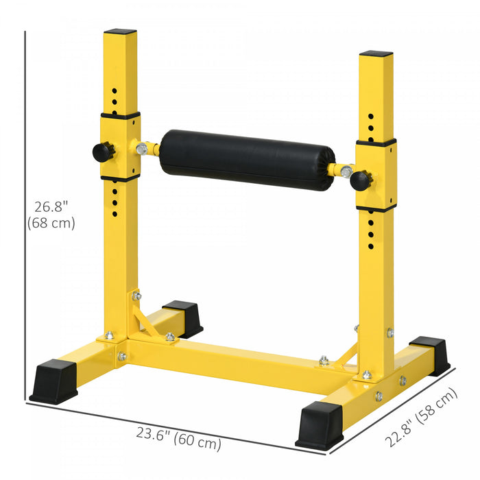 Soozier Bulgarian Split Squat Stand, 12-level Leg Training Machine, Yellow