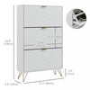 HOMCOM Shoe Storage Cabinet with 3 Flip Drawers for 18 Pairs of Shoes White