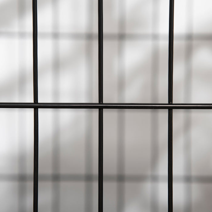 Pawhut Heavy Duty Dog Crate Cage For Large Medium Dogs With Two Doors, Lockable Wheels Tray, 36\" X 24\" X 29.5\"