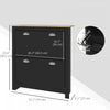 HOMCOM Hallway Shoe Cabinet with 2 Flip Drawers for 12 Pair of Shoes Black
