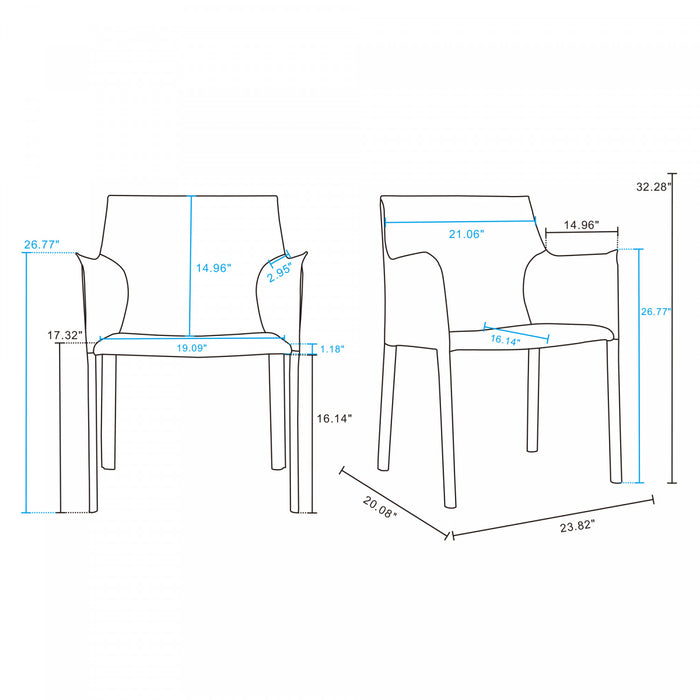Paris Modern 6-Piece Dining Chair Set in Coral