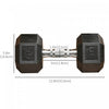 Soozier 2 x 30lbs Rubber Dumbbells Weight Set, Dumbbell Hand Weight for Body Fitness Training