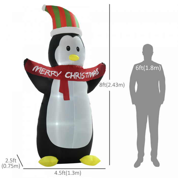 Homcom 8ft Penguins Inflatable Christmas Decoration