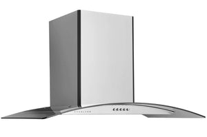 Hauslane 36-Inch Glass Canopy Wall Mount Range Hood - WM-600SS-36