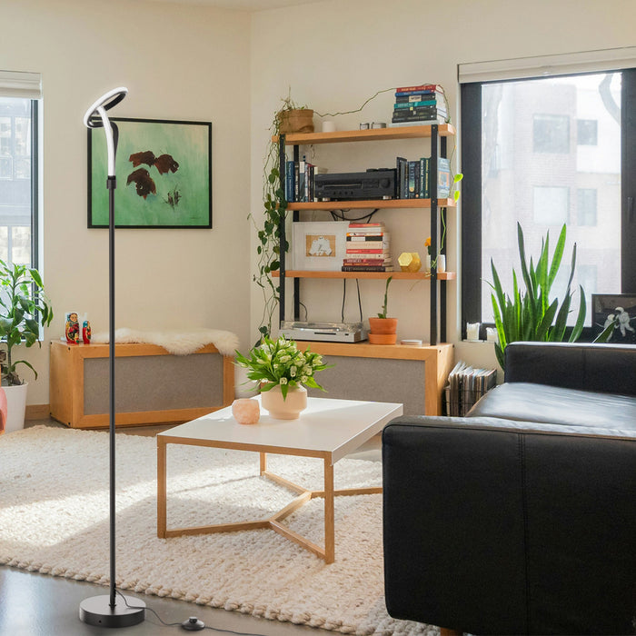 59\" Black Loop Design LED Floor Lamp