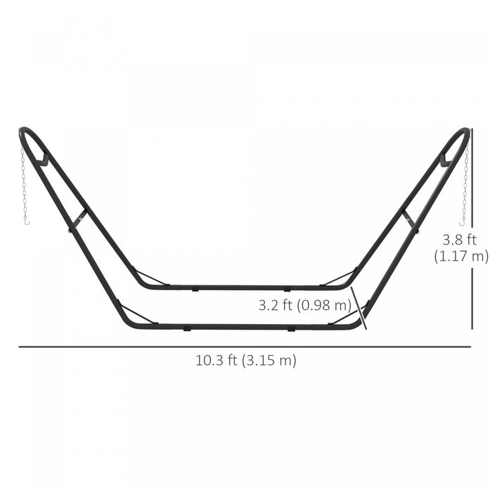 Outsunny Hammock Stand With Adjustable Chains & Hooks, Net Stand, Black