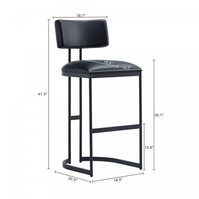 Juno Contemporary Modern Metal Barstool in Black