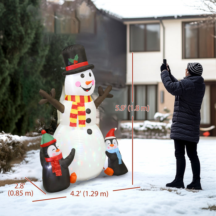 Outsunny 6FT Christmas Inflatables Snowman, Christmas Inflatable Decoration