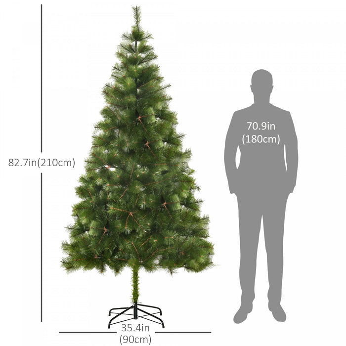 Homcom 7 Ft Artificial Christmas Tree With Realistic Branch Tips Green
