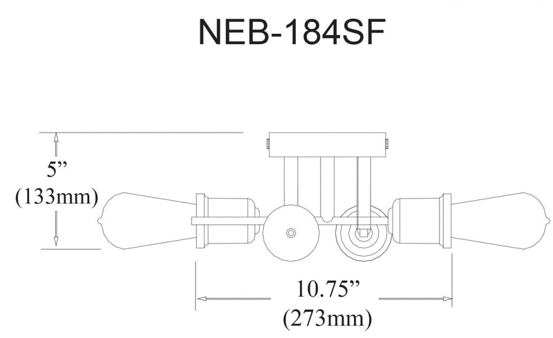 Dainolite Nebraska 4 Light Semi-flush Mount Aged Brass Finish Lamp