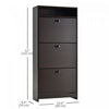 HOMCOM Narrow Shoe Storage Cabinet w/ 3 Flip Doors and Open Shelf, Coffee