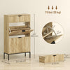 HOMCOM Shoe Cabinet with 2 Flip Drawers Adjustable Shelves for 8 Pairs Oak