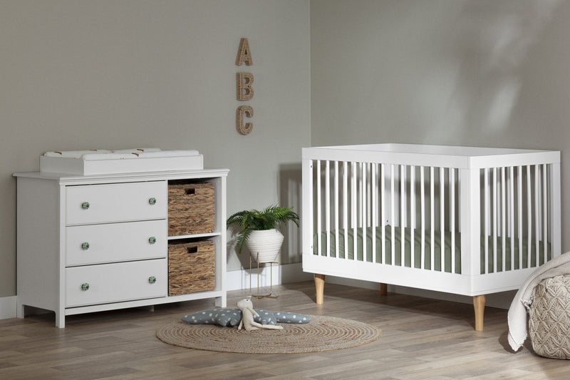 Balka Changing table with removable rim, drawers, and open storage Pure White - South Shore Changing Table