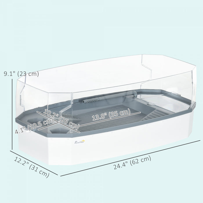 PawHut Turtle Tank, Turtle Aquarium with Basking Platform, Water Pump, Filter Layer Design, Full View Reptile Habitat, Easy to Clean and Change Water, Multi Functional Area