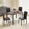 HOMCOM Dining Chairs Faux Leather Accent Chairs, Set of 4, Black
