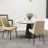 HOMCOM Dining Chairs Set of 2, PU Leather Kitchen Chairs with Steel Legs