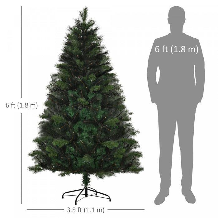 Homcom 6ft Artificial Christmas Tree With 569 Branch Tips
