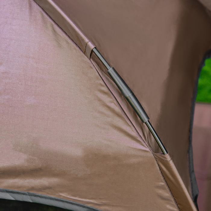 Pawhut Elevated Cooling Pet Bed Portable Raised Dog Cot With Canopy For Medium Sized Dogs, Indoor & Outdoor, 30\" X 24\" X 28.75\", Coffee