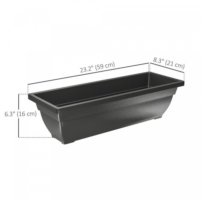 Outsunny 7 Pack 23 Inches Window Boxes Planters, Black