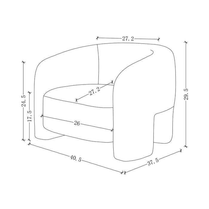 Sylvia Modern Glam Tweed Lounge Chair in Ivory - Set of 2