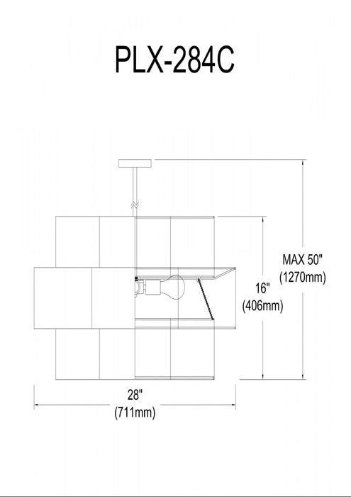 Dainolite Phlox 4 Light Chandelier Matte Black Black/White Shade Lamp