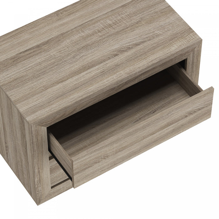 Soren Contemporary 32\" Nightstand in Natural Oak (2-Drawer)