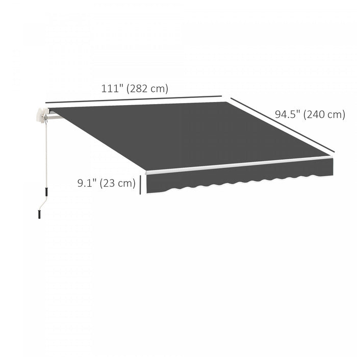 Outsunny 10' X 8' Retractable Awning Fabric Replacement Outdoor Sunshade Canopy Awning Cover, Uv Protection, Grey