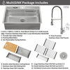MultiSINK 33 in. Dual Mounted 3-Level Workstation Kitchen Sink, Faucet, Glass Rinser,Stainless Steel- D-WP31 Laundry Combo | Evier poste de travail MultiSINK 33 po, double pose, 3 niveaux, robinet, rince-verre, inox-D-WP31