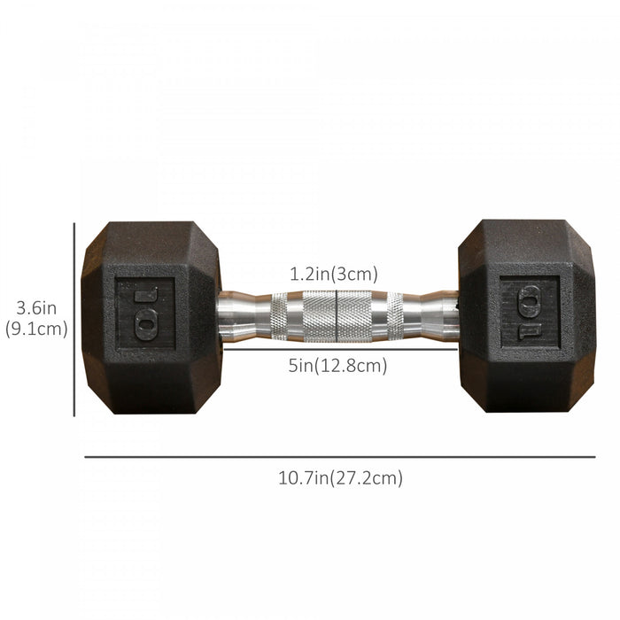 Soozier Total 20lbs(10lbs Each) Rubber Dumbbell Weight Set