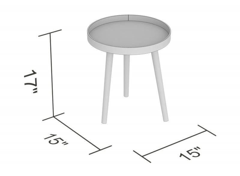 End Table With Pine Base - White Round Shape 