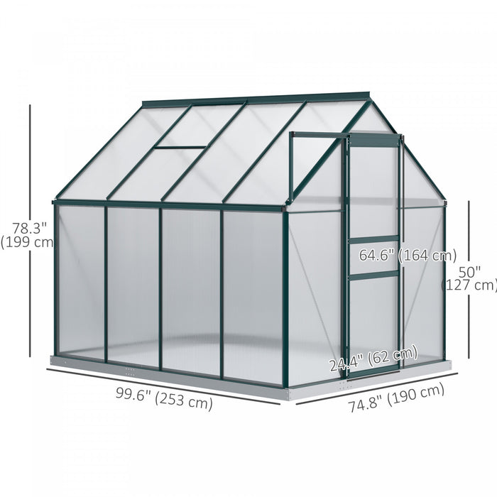 Outsunny 6' X 8' X 6.5' Polycarbonate Greenhouse Walk-in Green House
