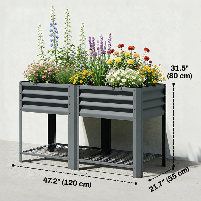 Outsunny Wooden Raised Garden Bed with Legs and 6 Drainage Holes