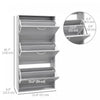 HOMCOM Slim Shoe Storage Cabinet with 3 Flip Drawers for 9-12 Pair of Shoes