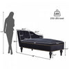 Serena Velvet Chaise Lounge with Button Tufting and Nailhead Trim, Black | Serena Chaise Longue en Velours a Capitonnage Boutonne et Clous Decoratifs, Noir