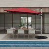 Costway 10 FT Patio Cantilever Umbrella Outdoor Aluminum Hanging Offset Umbrella w/ 360° Rotation Red