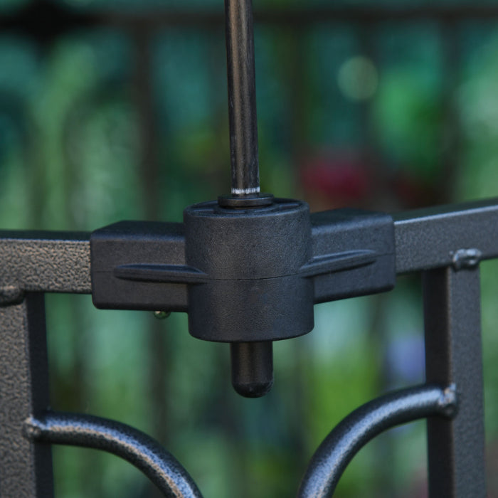 Pawhut 48\" X 41\" Heavy-duty Metal Dog Playpen, Outdoor Pet Cage Kennel, Puppy Exercise Fence Barrier With Weather-resistant Polyester Roof, Locking Door, & Metal Frame