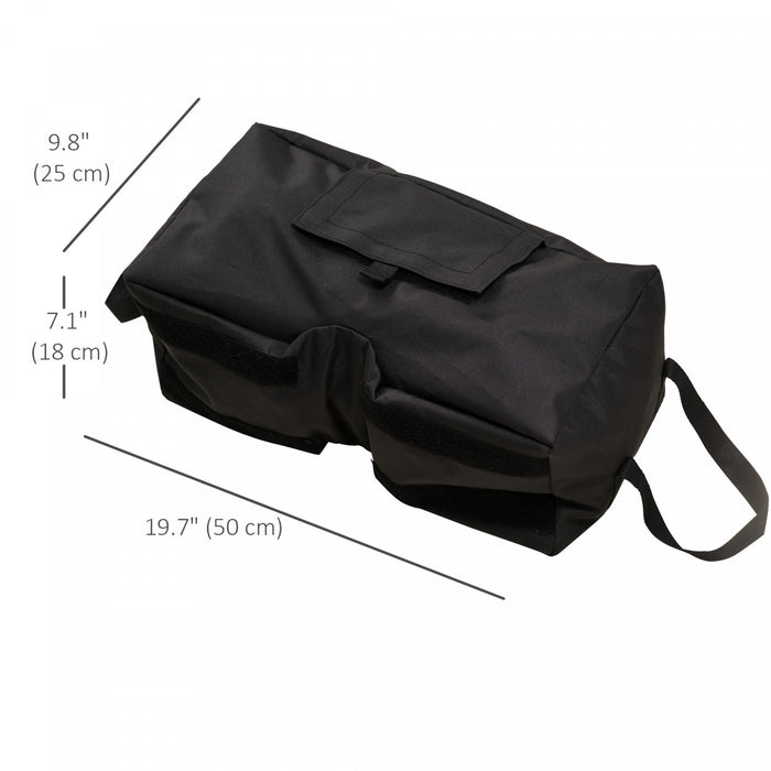 Outsunny 2pc Umbrella Base, Weight Bag w/ Scoop Up 55lbs, Black