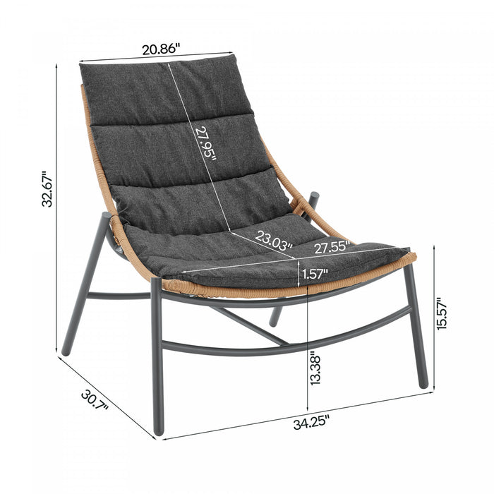 Sunset Modern 3-Piece Conversation Set in Gray