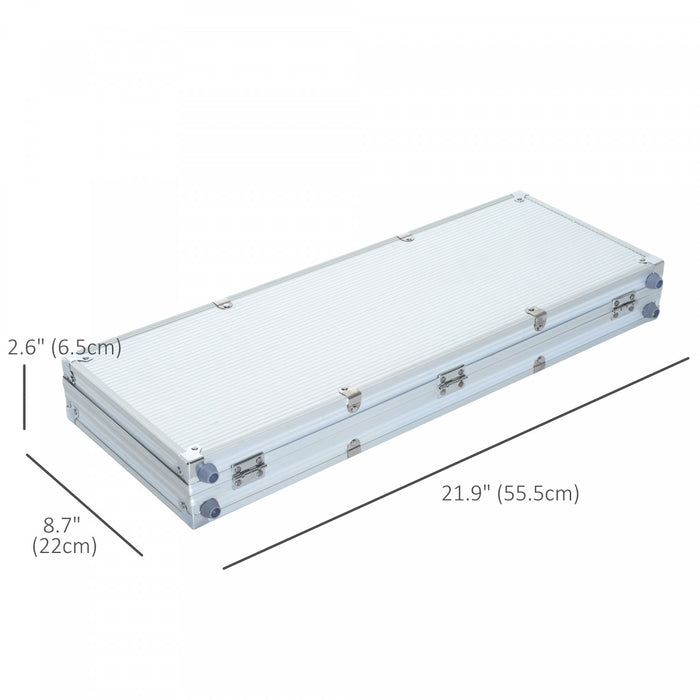 Soozier High Quality 11.5 gram Poker Chips Set with Silver Aluminum Case, 500 Striped Dice 2 Decks of Cards