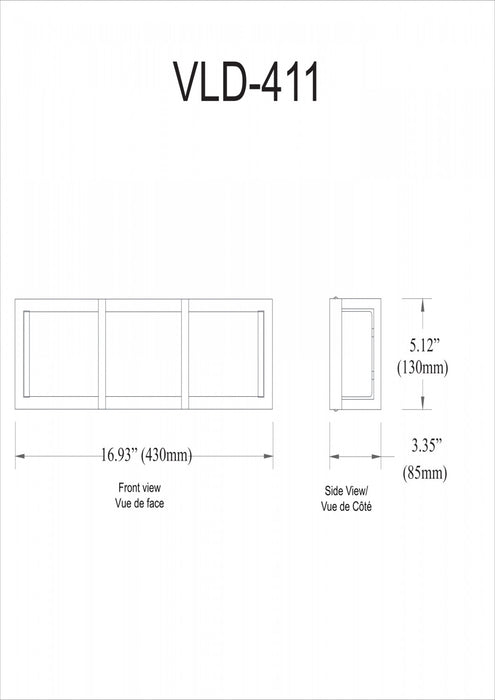 Dainolite Winston Vanity Light 15w Polished Chrome Light White Acrylic Diffuser Lamp