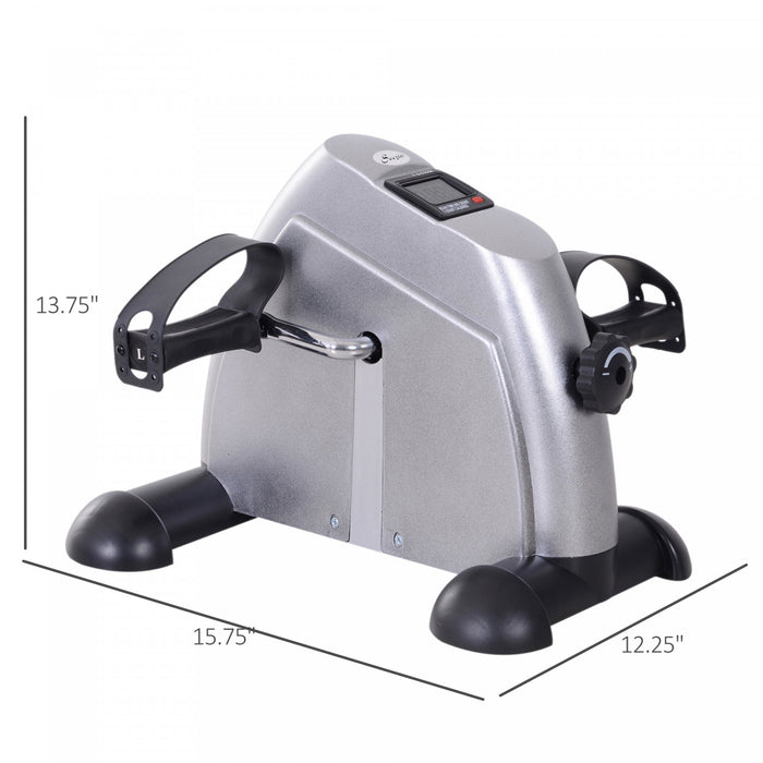 Soozier Portable Mini Pedal Exercise Bike Indoor Cycle Fitness Arm Leg W/ Lcd Display, Silver
