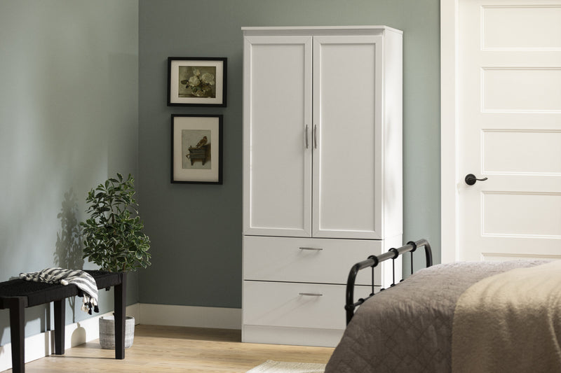 Acapella Wardrobe Armoire Pure White - South Shore Accent Cabinet