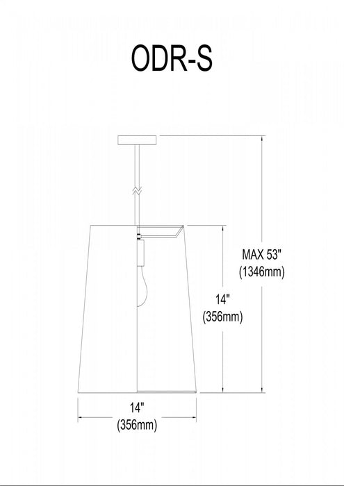Dainolite Oversized Drum 1 Light Pendant tapered Drum Small White Shade Lamp