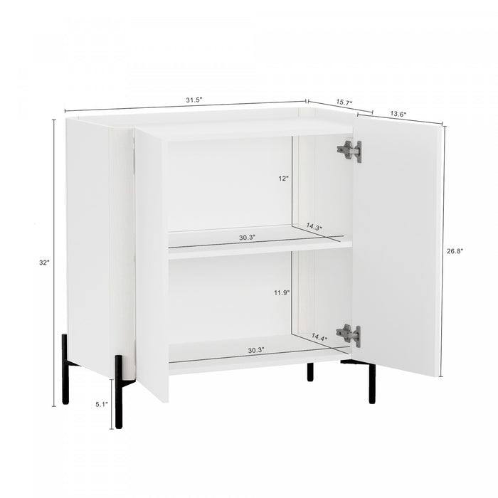 Abbey Modern 2-Piece Buffet and Accent Cabinet in White