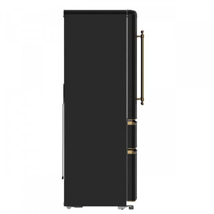 Forno Luigi 33 Inch Black French Door Refrigerator, 18 cu.ft. - FFFFD1791-33BLK