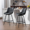 HOMCOM 27" Bar Stools Set of 2, PU Leather Counter Height Barstools, Black