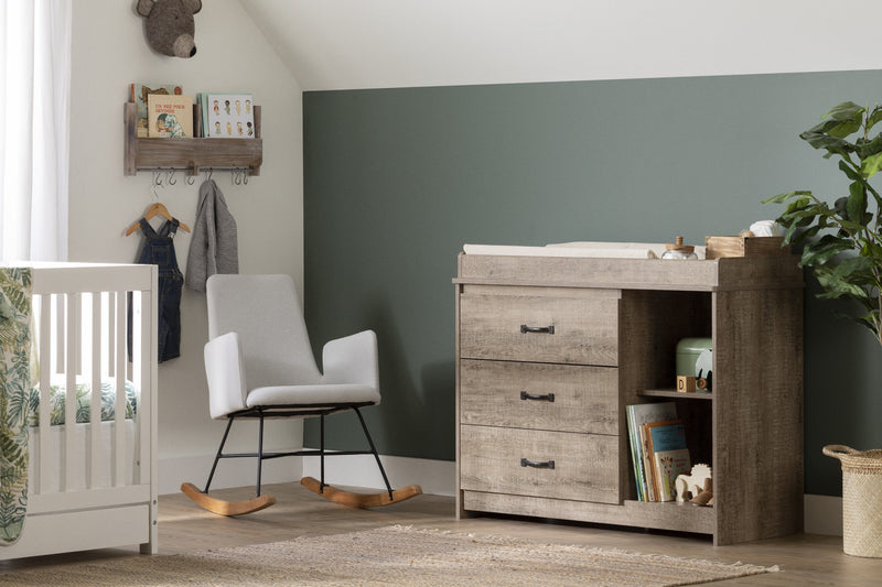 Tassio 3-drawer Changing Table - Weathered Oak 