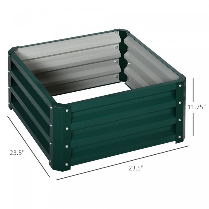Outsunny 2' X 2' X 1' 2-pieces Raised Garden Bed With Color Steel Frame For Vegetables, Flowers, Herbs, Green